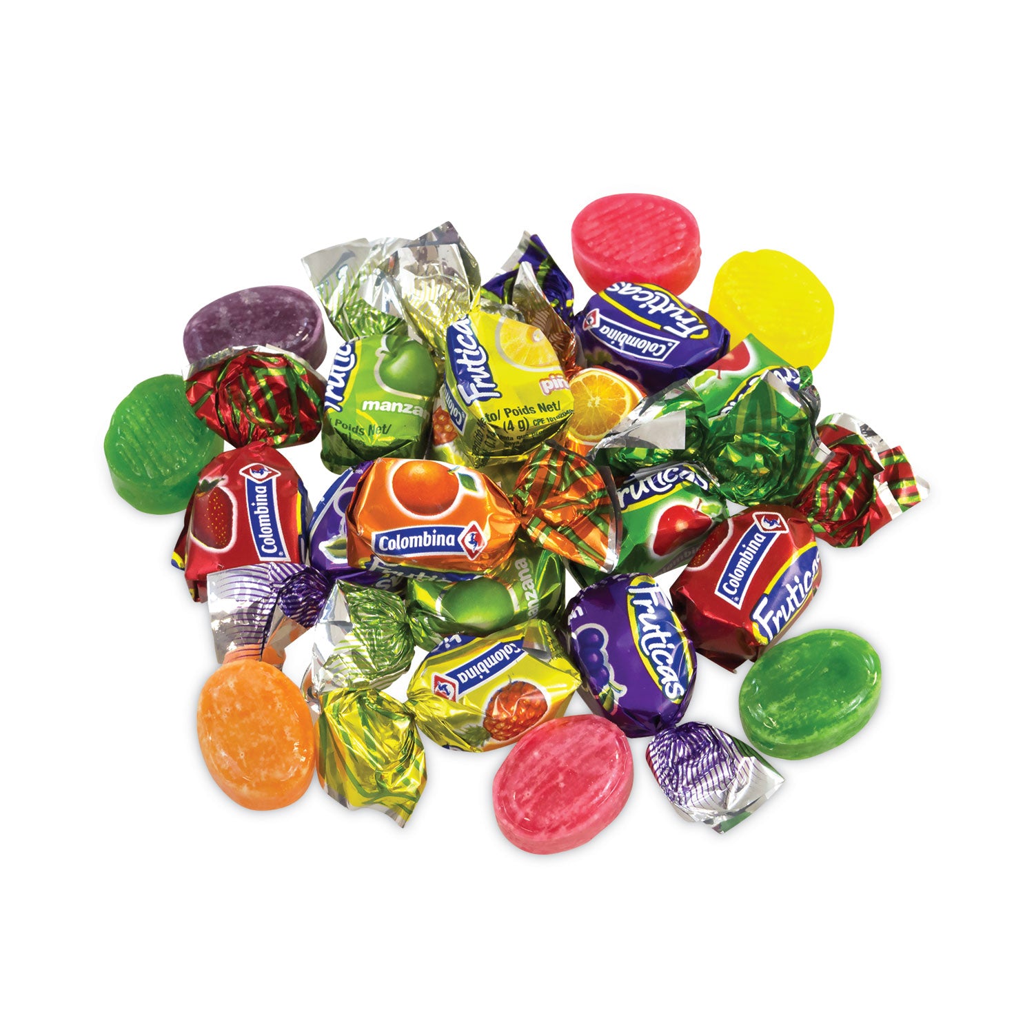Fruit, Apple, Grape, Orange, Pineapple, Strawberry - Individually Wrapped - 5 lb - 420 Pieces - 1 Carton