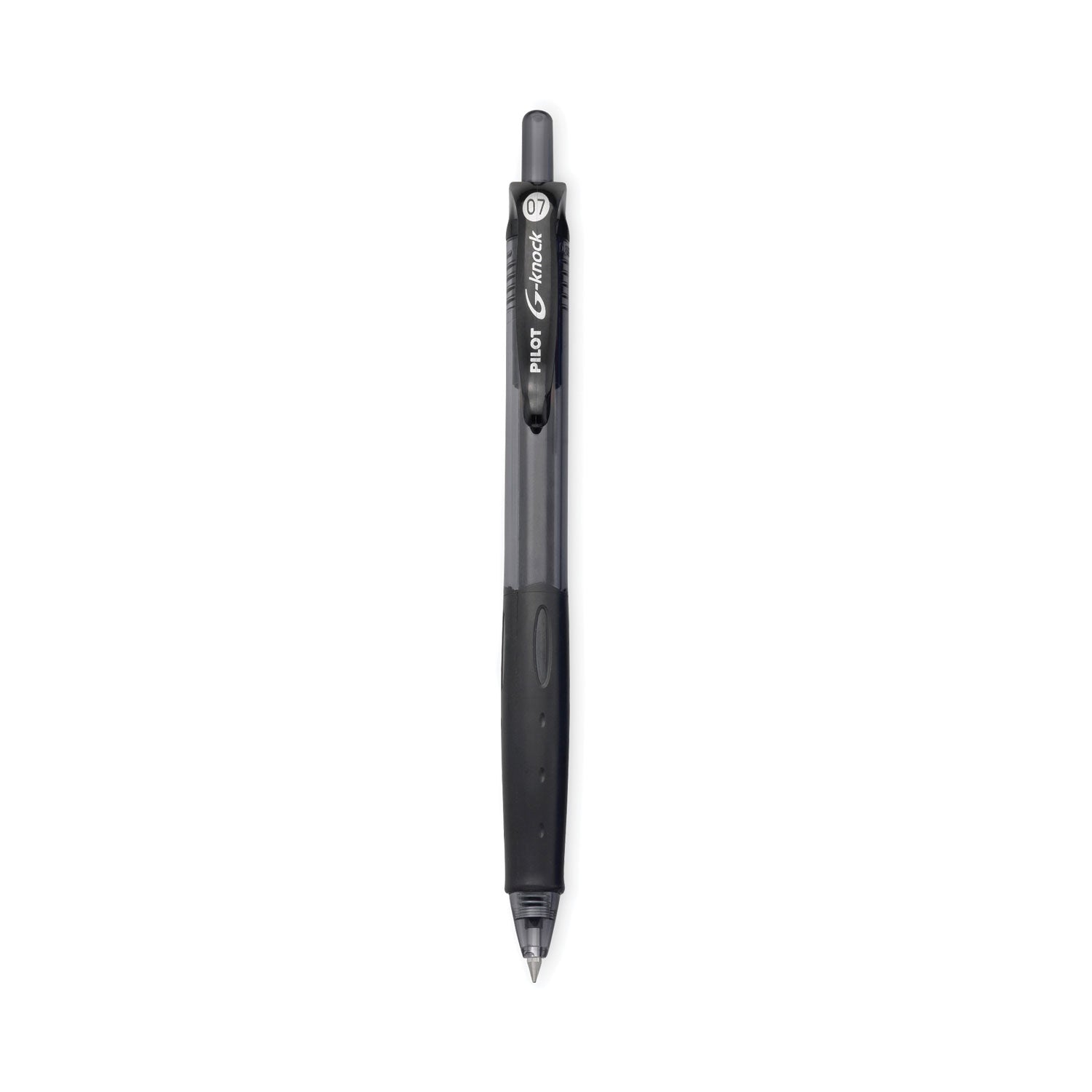 Pilot Retractable Gel Ink Pens - 0.7 mm Fine Pen Point - Refillable - Retractable - Black Ink - Gel-based - Black Barrel - 1 Dozen