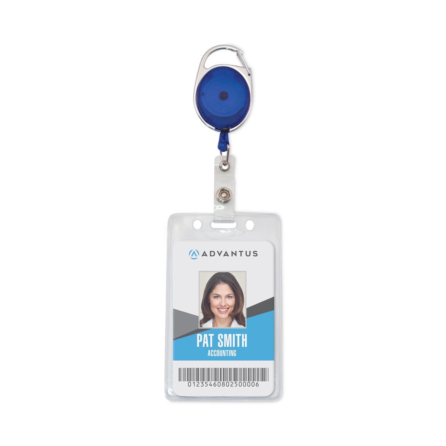 Retractable Carabiner Style Badge Reels with Badge Strap, Assorted, Pack of 20