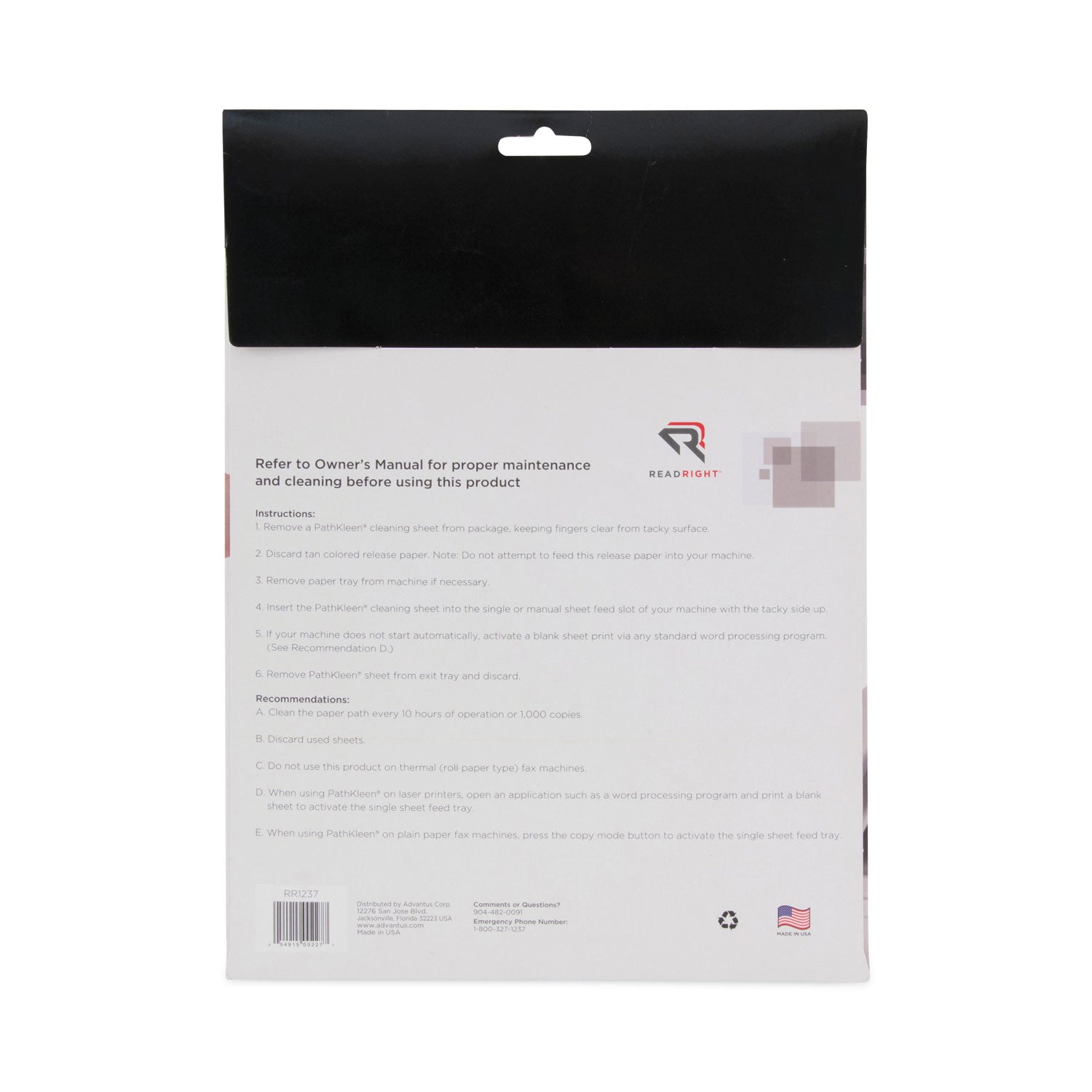 Read Right PathKleen Paper Path Cleaning Sheets