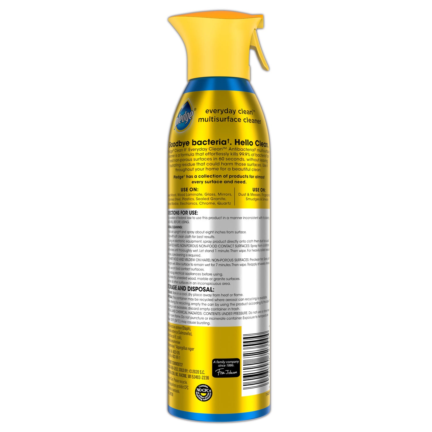 Pledge Everyday Clean Antibacterial Multisurface Cleaner, Fresh Citrus Scent, 9.7 fl oz, Blue, Residue-free, 1 Each
