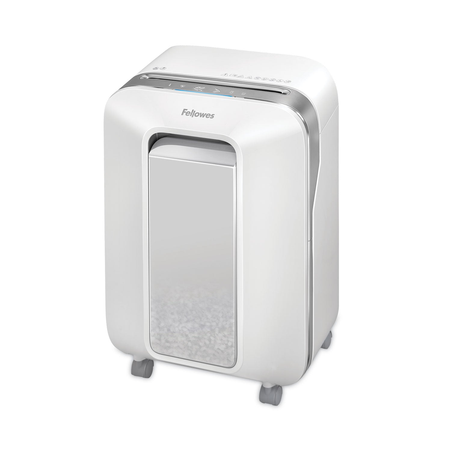 Continuous Shredder - Micro Cut - 12 Per Pass - for shredding Paper, Paper Clip, Credit Card, Staples, Junk Mail - 0.156" x 0.500" Shred Size - P-4 - 10 Minute Run Time - 15 Minute Cool Down Time - 6 gal Wastebin Capacity - White