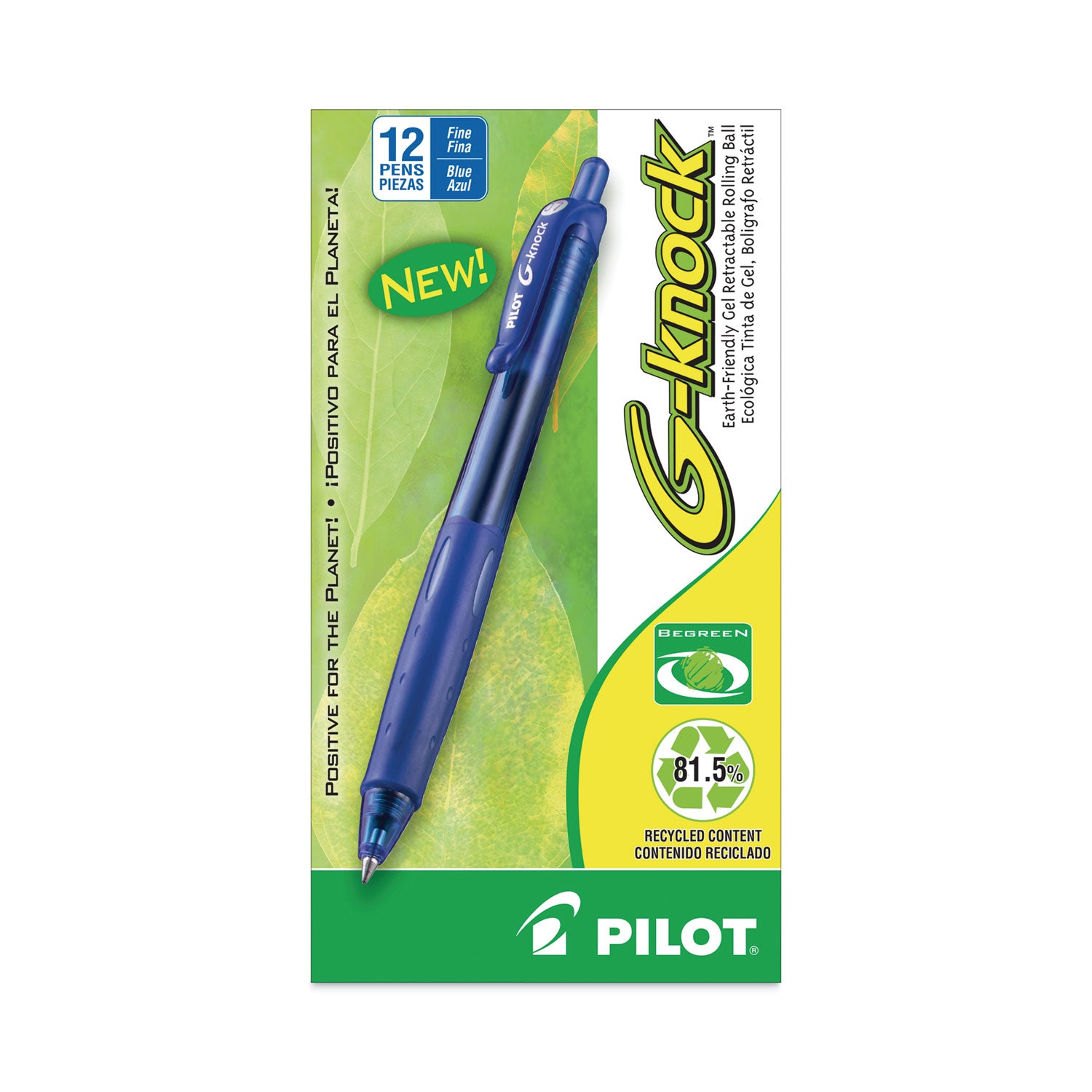 Pilot Retractable Gel Ink Pens - 0.7 mm Fine Pen Point - Refillable - Retractable - Blue Ink - Gel-based - Blue Barrel - 1 Dozen