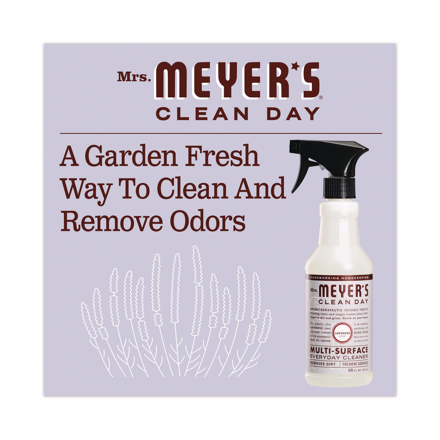 Multi Purpose Cleaner, Lavender Scent, 16 Oz Spray Bottle, 6/Carton