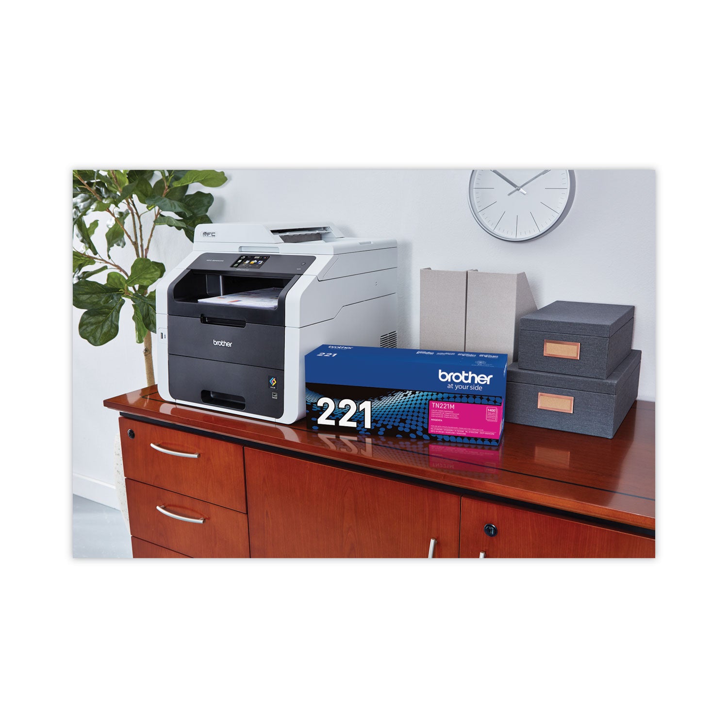 Brother TN221M Original Standard Yield Laser Toner Cartridge - Magenta - 1 Each