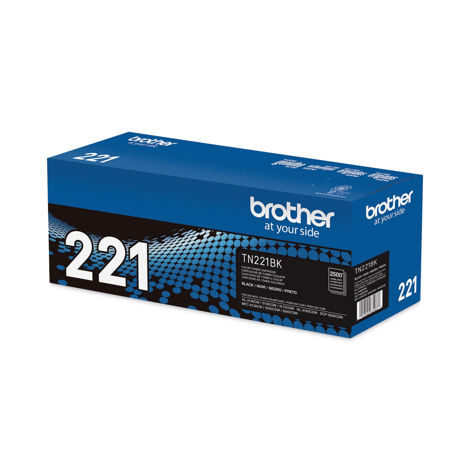 Brother TN221BK Original Standard Yield Laser Toner Cartridge - Black - 1 Each