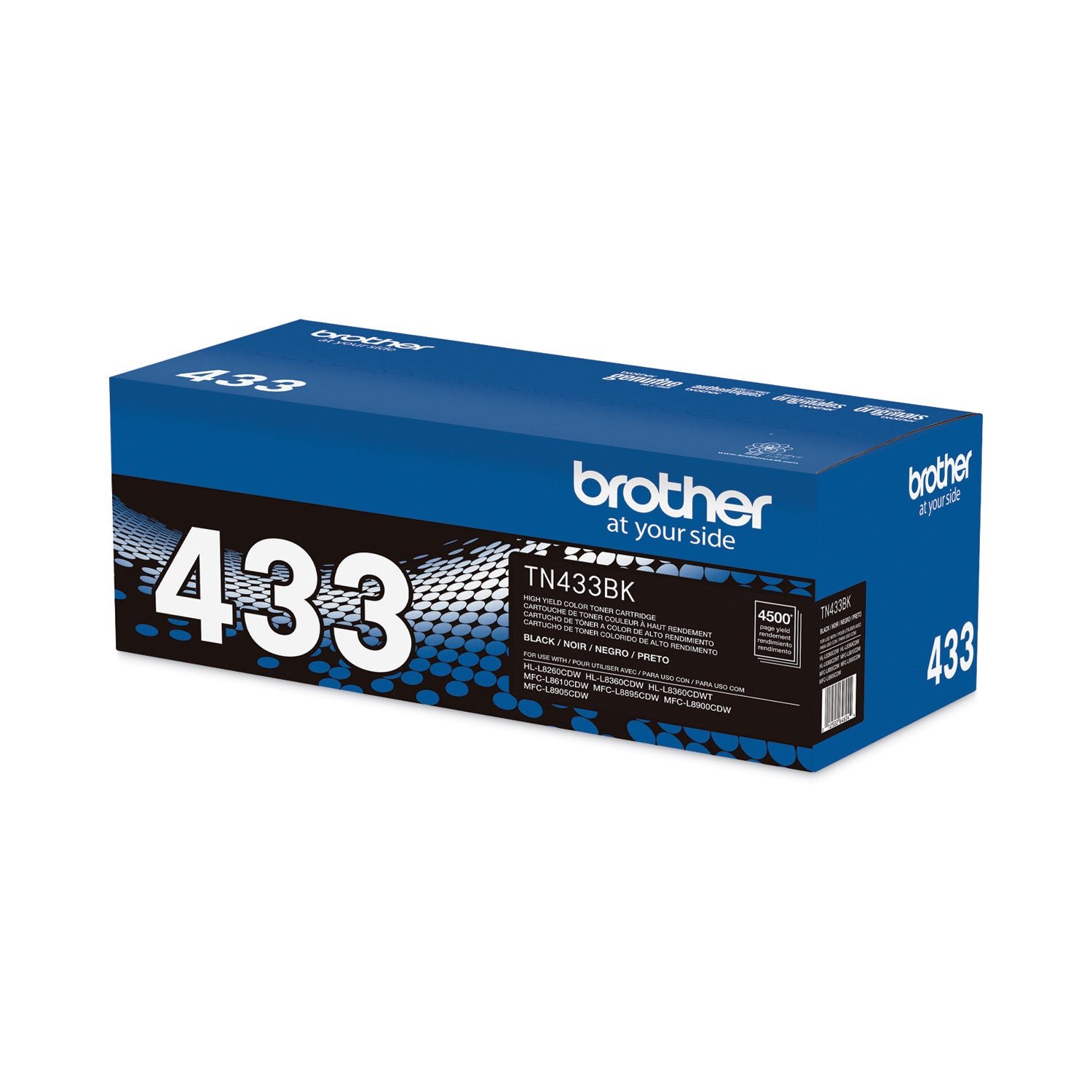 Brother TN433BK Original High Yield Laser Toner Cartridge - Black - 1 Each