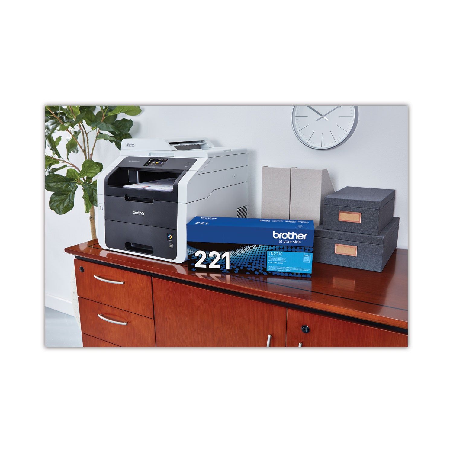 Brother TN221C Original Standard Yield Laser Toner Cartridge - Cyan - 1 Each