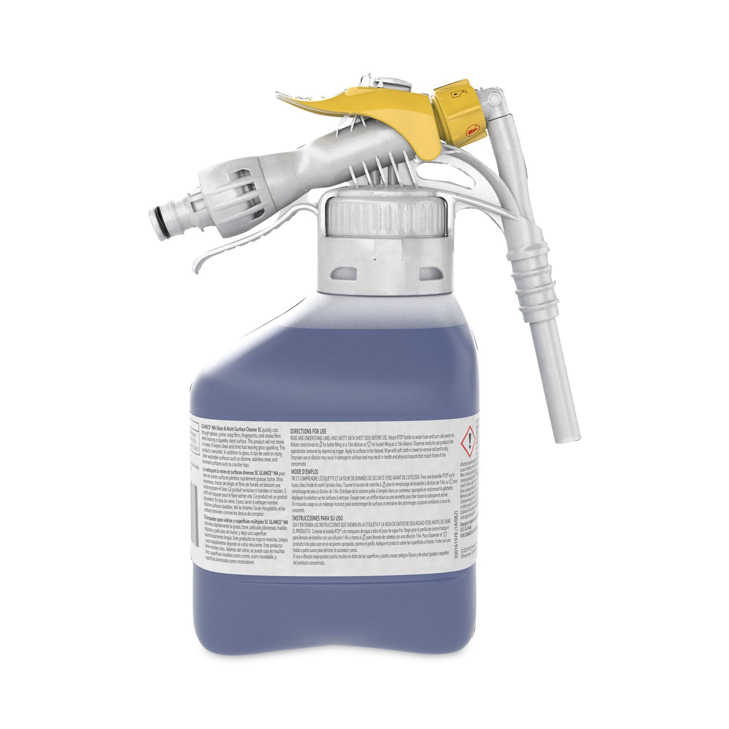 Concentrate - 50.7 fl oz (1.6 quart) - 7 pH - Streak-free, Non Ammoniated, Quick Drying, Non-smearing, Fragrance-free - Blue - 2 / Carton
