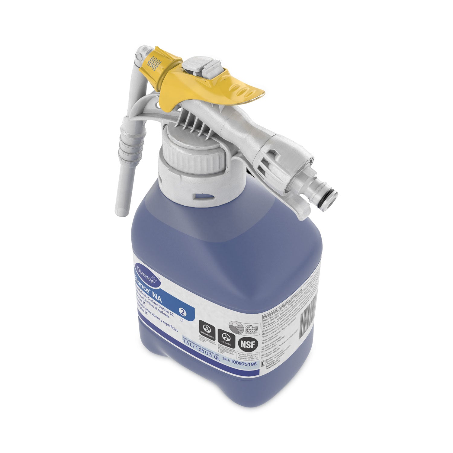 Concentrate - 50.7 fl oz (1.6 quart) - 7 pH - Streak-free, Non Ammoniated, Quick Drying, Non-smearing, Fragrance-free - Blue - 2 / Carton