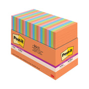 Post-it&reg; Super Sticky Notes - Energy Boost Color Collection - 4" Flag/Note Width x 6" Flag/Note Length - Rectangle - 45 Sheets per Pad - Vital Orange, Tropical Pink, Blue Paradise, Limeade - Sticky - 24 / Pack