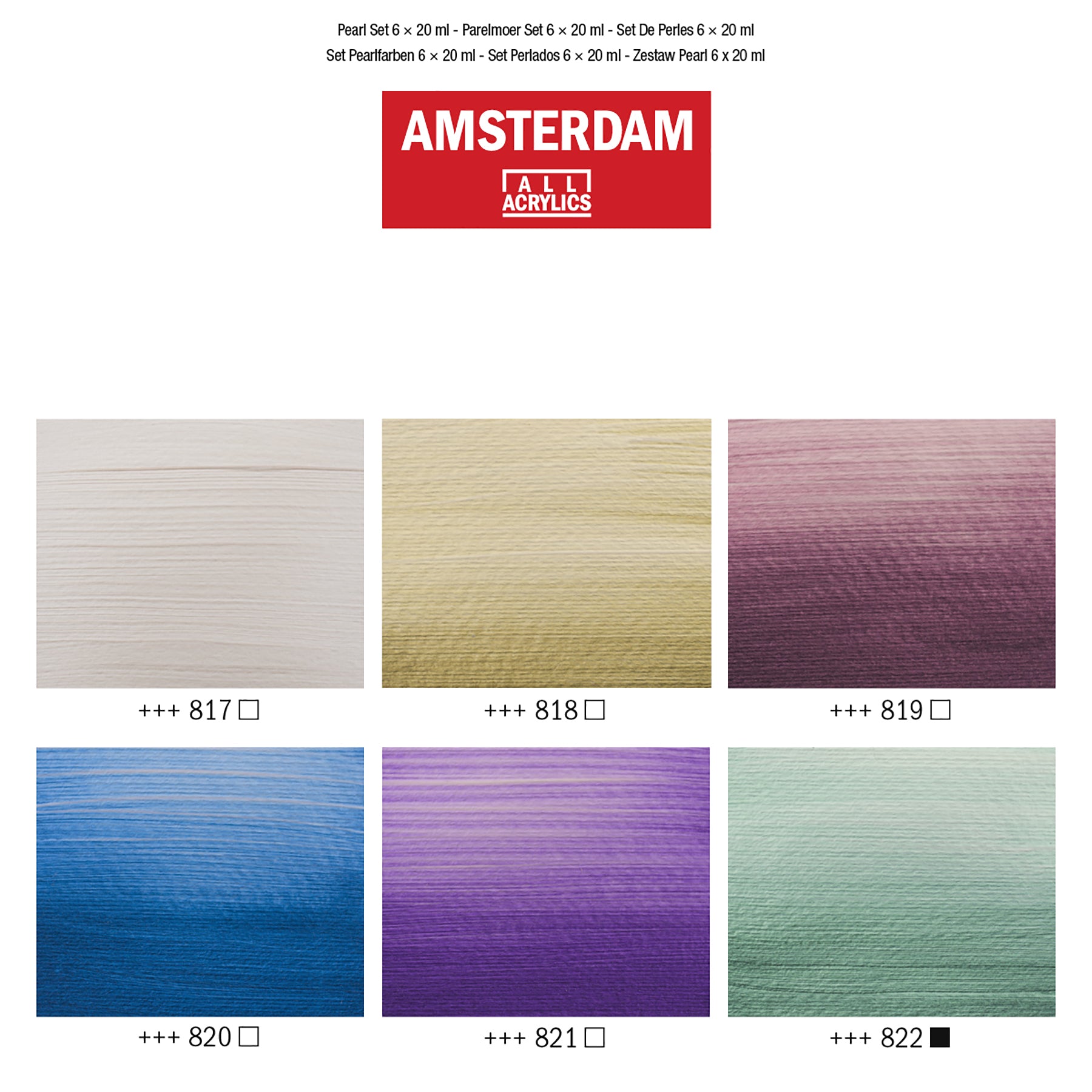 Standard Acrylic Pearl Set, 6 x 20mL