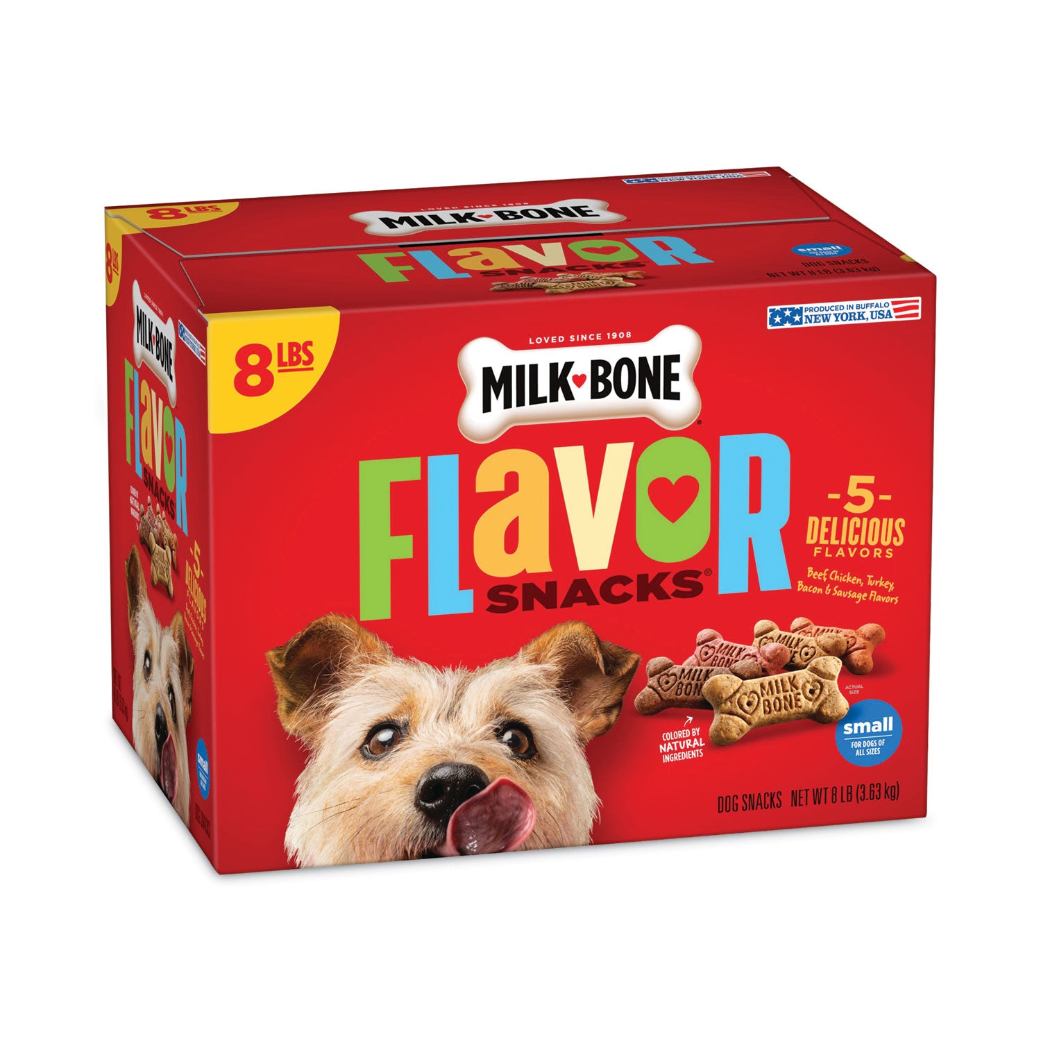 For Dog - Biscuits - Meat - Bacon, Sausage, Chicken, Turkey, Beef Flavor - 370 Treat Quantity - 8 lb