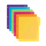Assorted Tab(s) - 1/3 - Letter - 8.50" Width x 11" Length - 3 Hole Punched - Yellow, Orange, Pink, Green, Blue, Purple Divider - Poly Tab(s) - Acid-free, Hole-punched, Heavyweight, Durable, Pocket, Tear Resistant, Water Resistant - 30 / Box