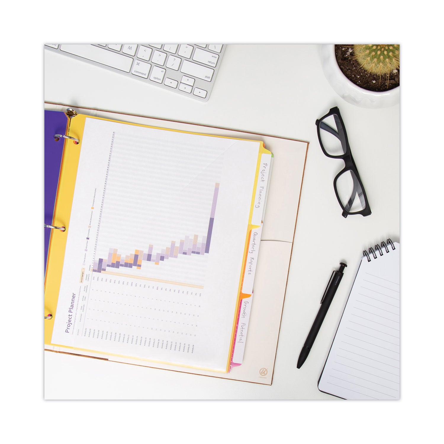 Assorted Tab(s) - 1/3 - Letter - 8.50" Width x 11" Length - 3 Hole Punched - Yellow, Orange, Pink, Green, Blue, Purple Divider - Poly Tab(s) - Acid-free, Hole-punched, Heavyweight, Durable, Pocket, Tear Resistant, Water Resistant - 30 / Box
