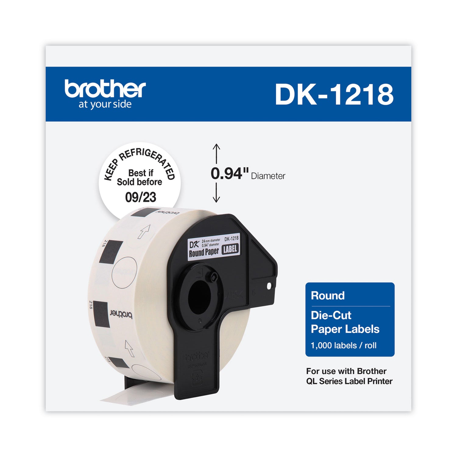 1" Length - Direct Thermal - White - 1000 / Roll - 1 Roll