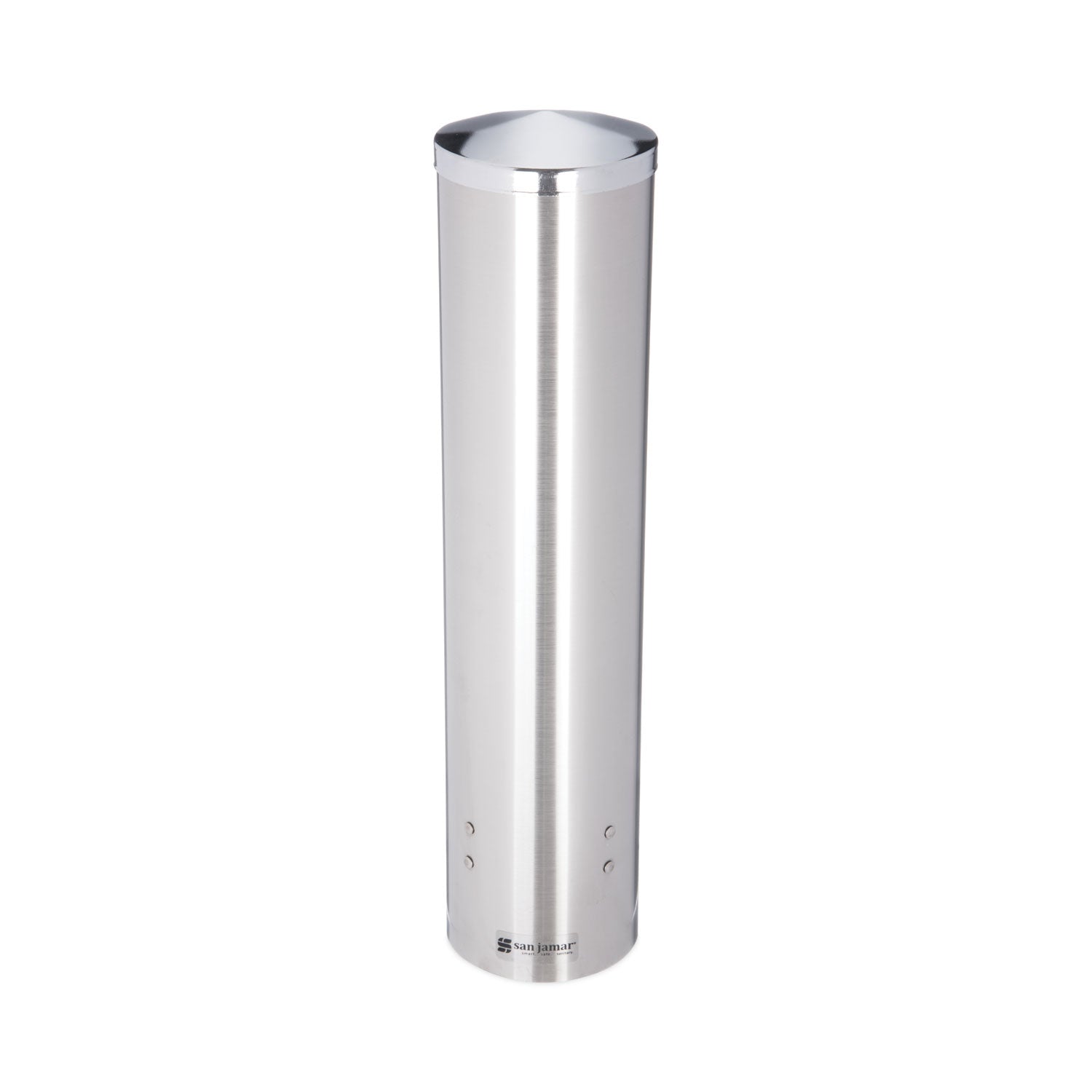 Water Cup Dispenser with Removable Cap, For 4.5 oz to 7 oz Cone and 6 oz to 12 oz Flat Cups, Stainless Steel, 6/Carton