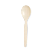SmartStock Plastic Cutlery Refill, Series-O, Mediumweight Soup Spoon, Beige, 40/Pack, 24 Packs/Carton