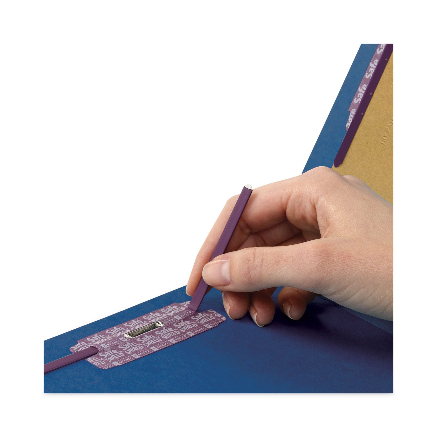Smead SafeSHIELD 2/5 Tab Cut Legal Recycled Classification Folder, 2 Dividers, 2" Expansion, Dark Blue, Heavy Duty, Tear Resistant, 100% Recycled, 8.5" x 14", 10/Box