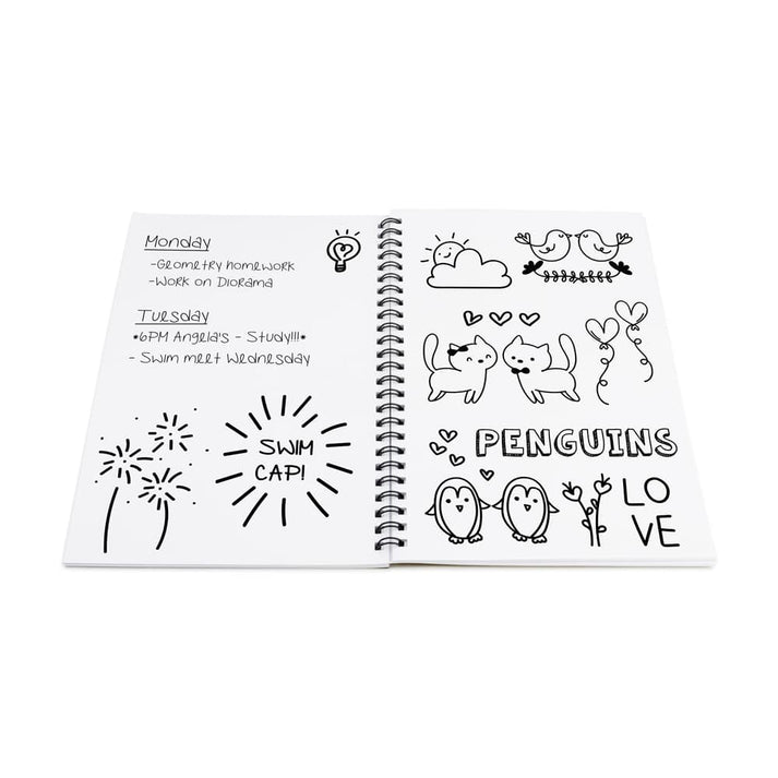 Spiral Sketchbook - 8.5"x11", 10 Books, Black 100pg