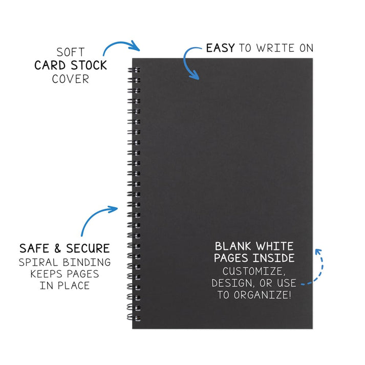 Spiral Sketchbook - 5.75"x8.75", 5 Books, Black 100 pg