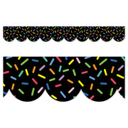 Core Decor Sprinkles on Black EZ Border, Bulletin Board Border, 48 Feet