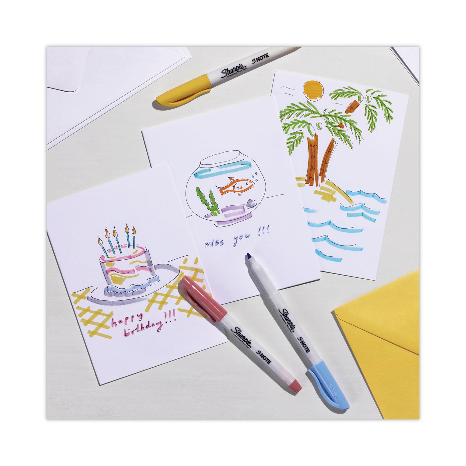 Sharpie S-Note Creative Markers - Broad, Chisel, Wide, Narrow Marker Point - Assorted Ink - Multipurpose - 36 / Box