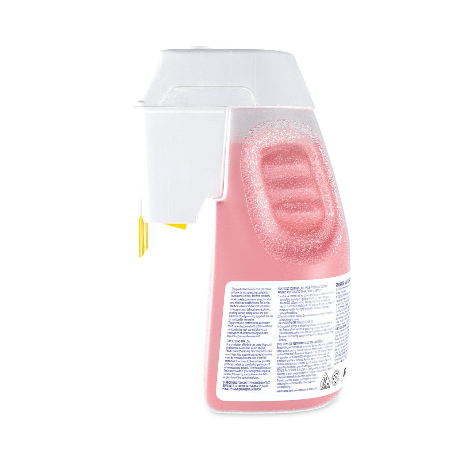 Suma Final Step Sanitizer Concentrate Liquid, 84.5 fl oz (2.6 quart), Quaternary Scent, 7 pH, Rinse-free, Kosher, Red, 1 Carton