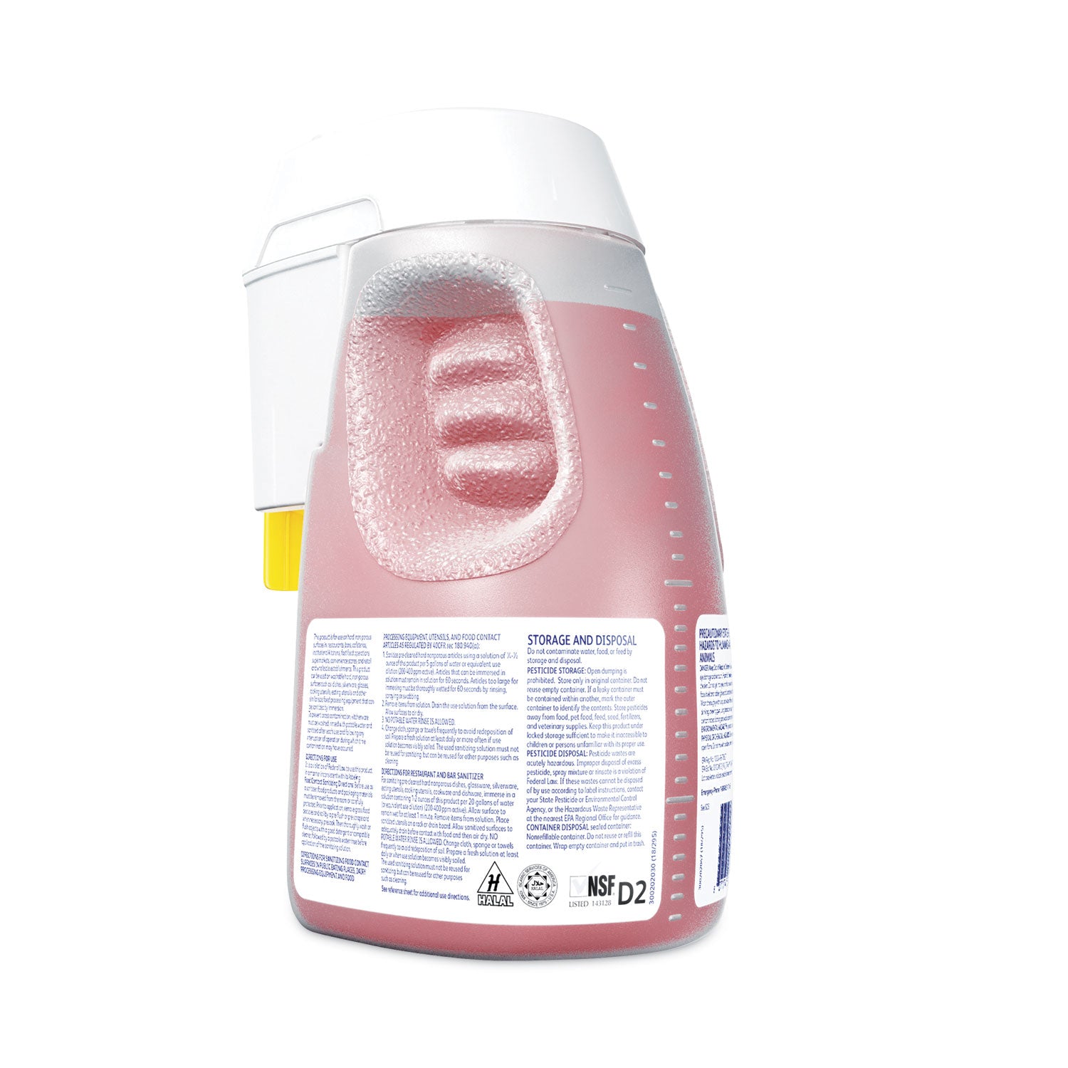 Suma Final Step Sanitizer Concentrate Liquid, 84.5 fl oz (2.6 quart), Quaternary Scent, 7 pH, Rinse-free, Kosher, Red, 1 Carton