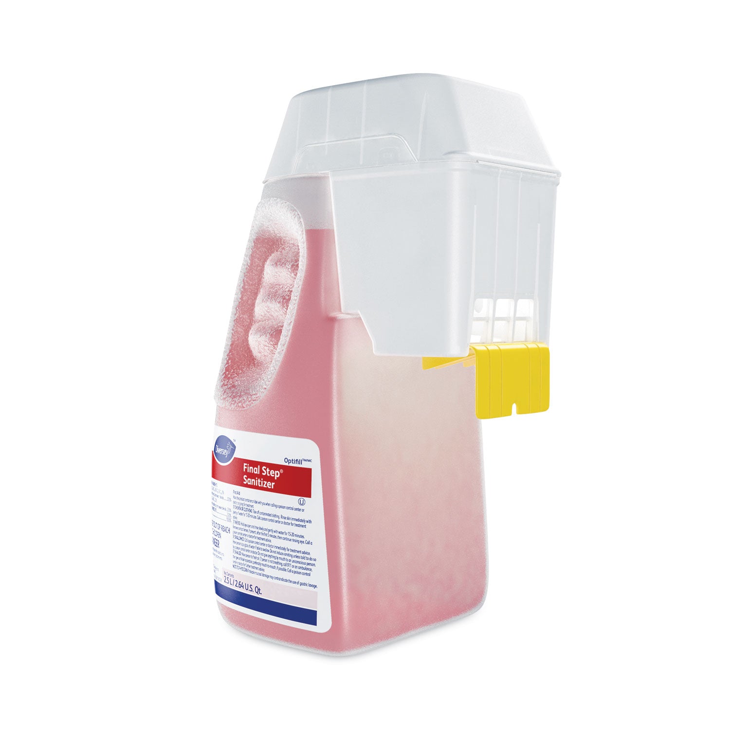 Suma Final Step Sanitizer Concentrate Liquid, 84.5 fl oz (2.6 quart), Quaternary Scent, 7 pH, Rinse-free, Kosher, Red, 1 Carton
