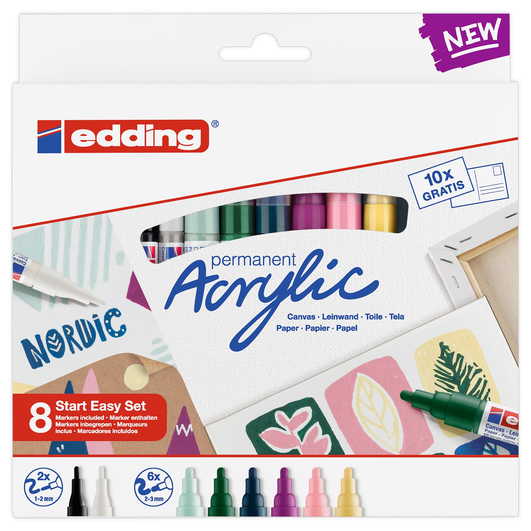 edding Acrylic Marker Starter Set - Set of 8 - Nordic