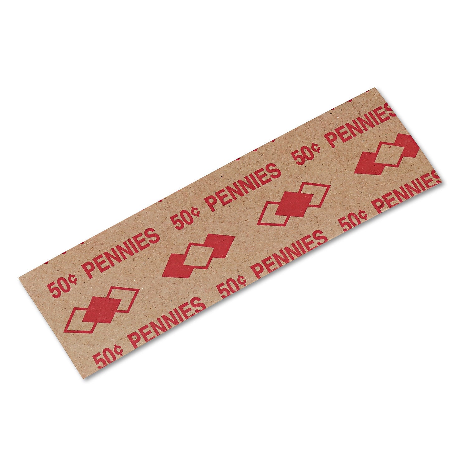 ICONEX SecurIT Color-coded Flat Coin Wrappers - Total $0.50 in 1¢ Denomination - Color Coded, Sturdy - Kraft Paper - Red - 1000 / Pack