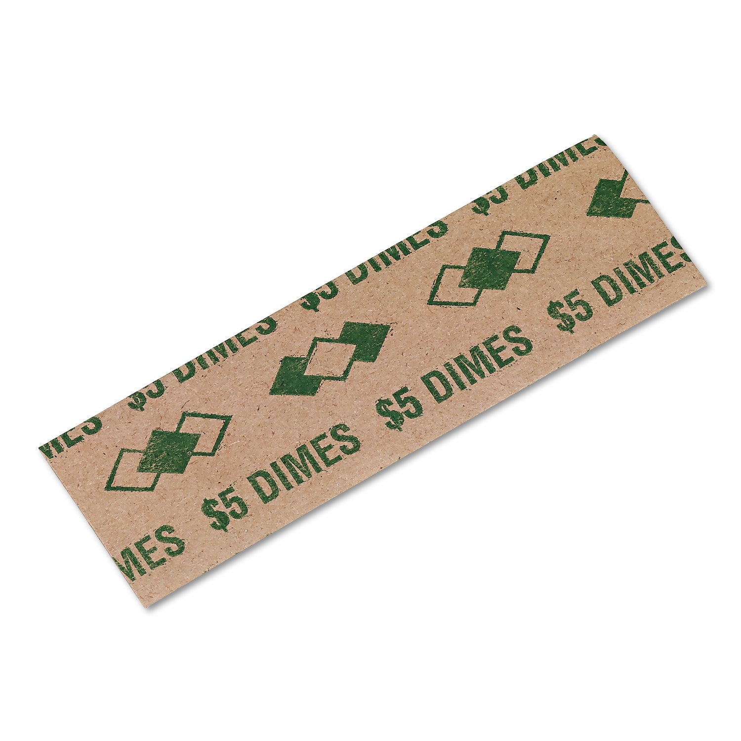 ICONEX SecurIT Color-coded Flat Coin Wrappers - Total $5.0 in 10¢ Denomination - Color Coded, Sturdy - Kraft Paper - Green - 1000 / Pack