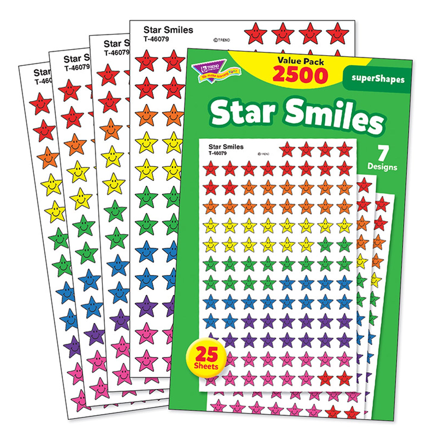 Star Smiles superShapes Stickers Value Pack, 2500 ct