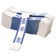 ICONEX SecurIT Currency Straps - $100 Denomination - Sturdy, Color Coded, Adhesive - Kraft Paper - Blue - 1000 / Pack