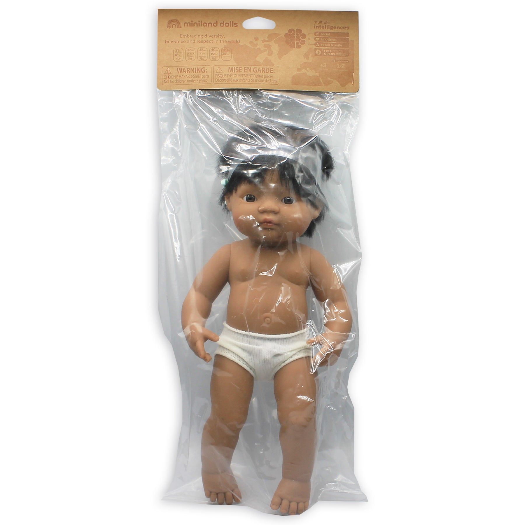 Baby Doll Hispanic Boy With Hearing Aid 15'', Polybagged