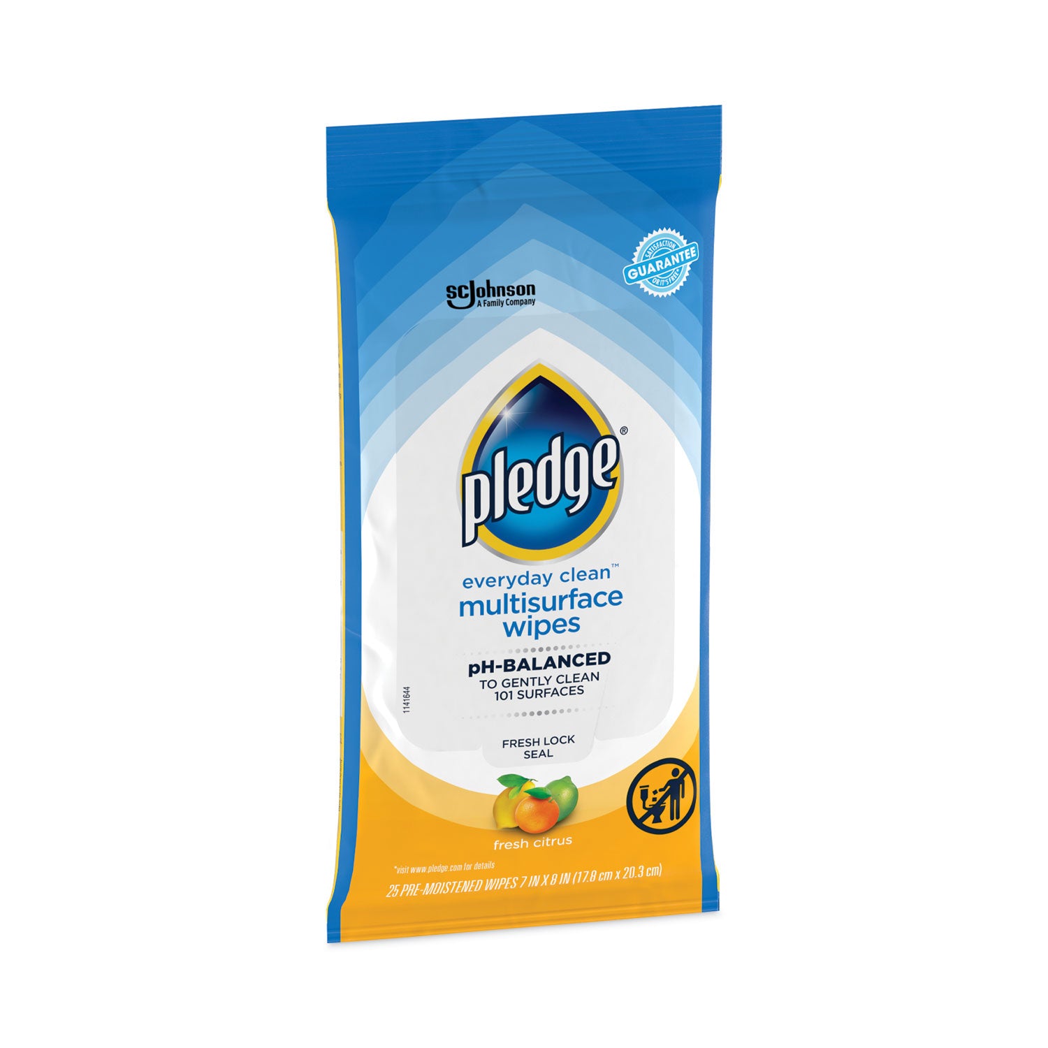 Fresh Citrus Scent - pH Balanced, Streak-free, Residue-free - Blue - 25/Packet - 1 Each
