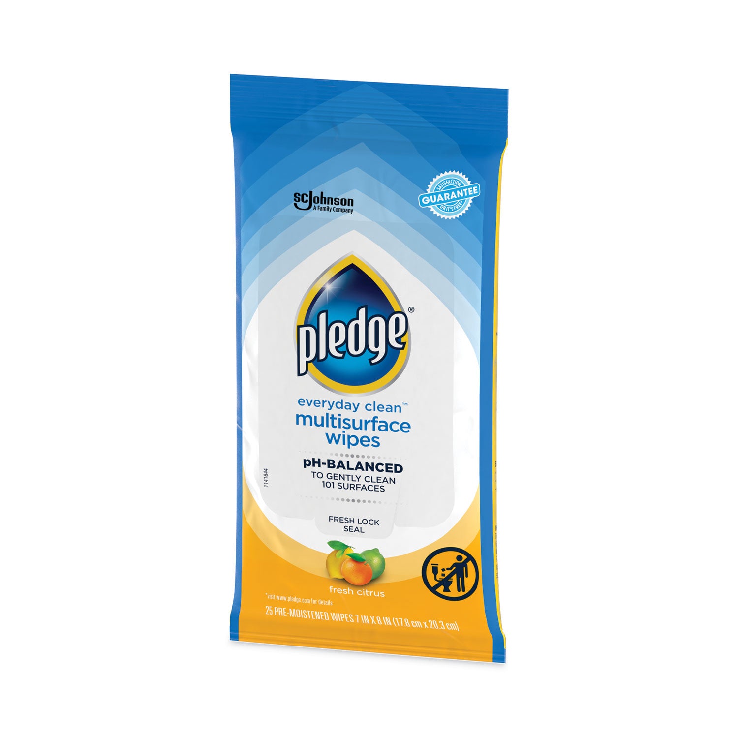 Fresh Citrus Scent - pH Balanced, Streak-free, Residue-free - Blue - 25/Packet - 1 Each