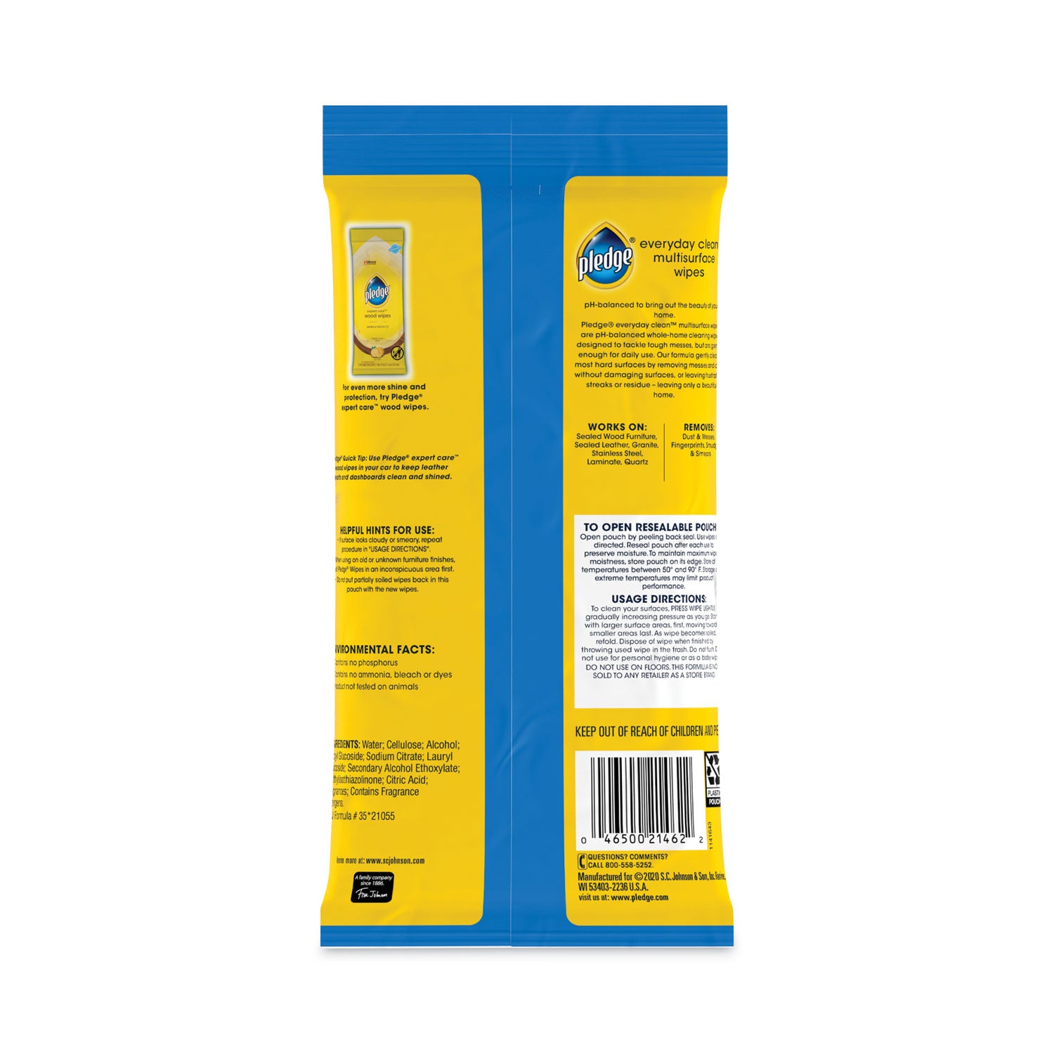 Fresh Citrus Scent - pH Balanced, Streak-free, Residue-free - Blue - 25/Packet - 1 Each