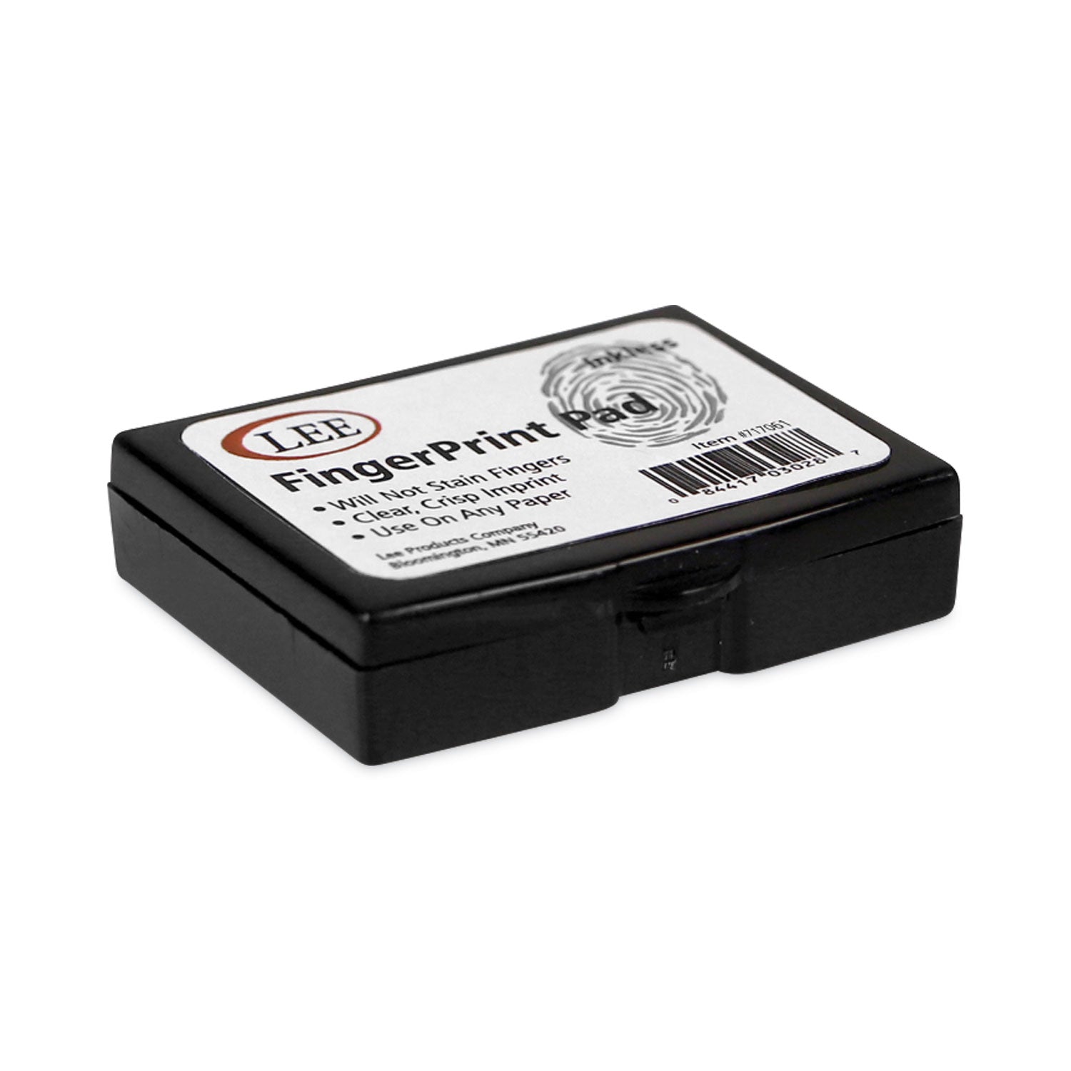 LEE Inkless FingerPrint Pad - 0.5" Height x 2.3" Width x 1.8" Depth - Black Ink - 1 Each