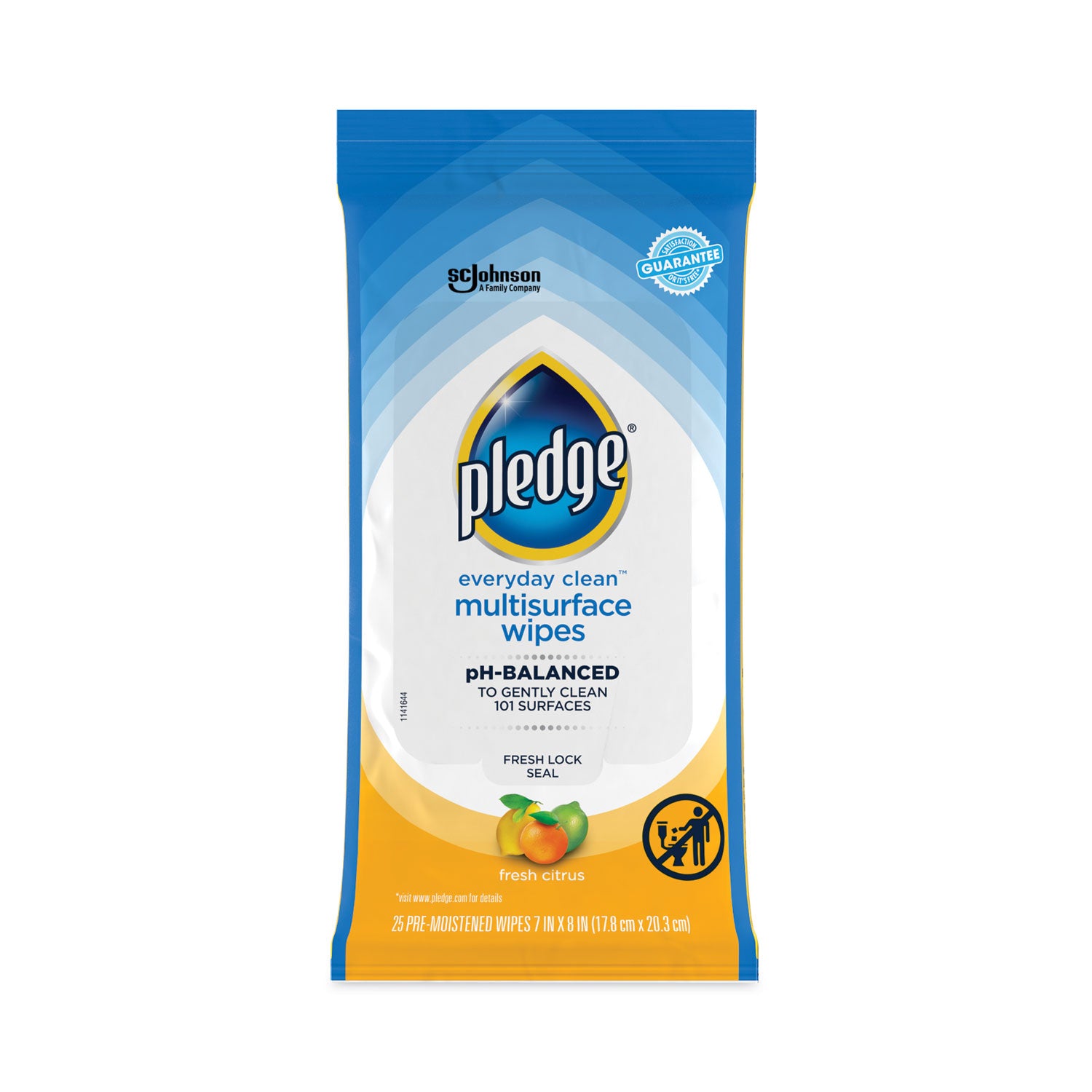 Fresh Citrus Scent - pH Balanced, Streak-free, Residue-free - Blue - 25/Packet - 1 Each