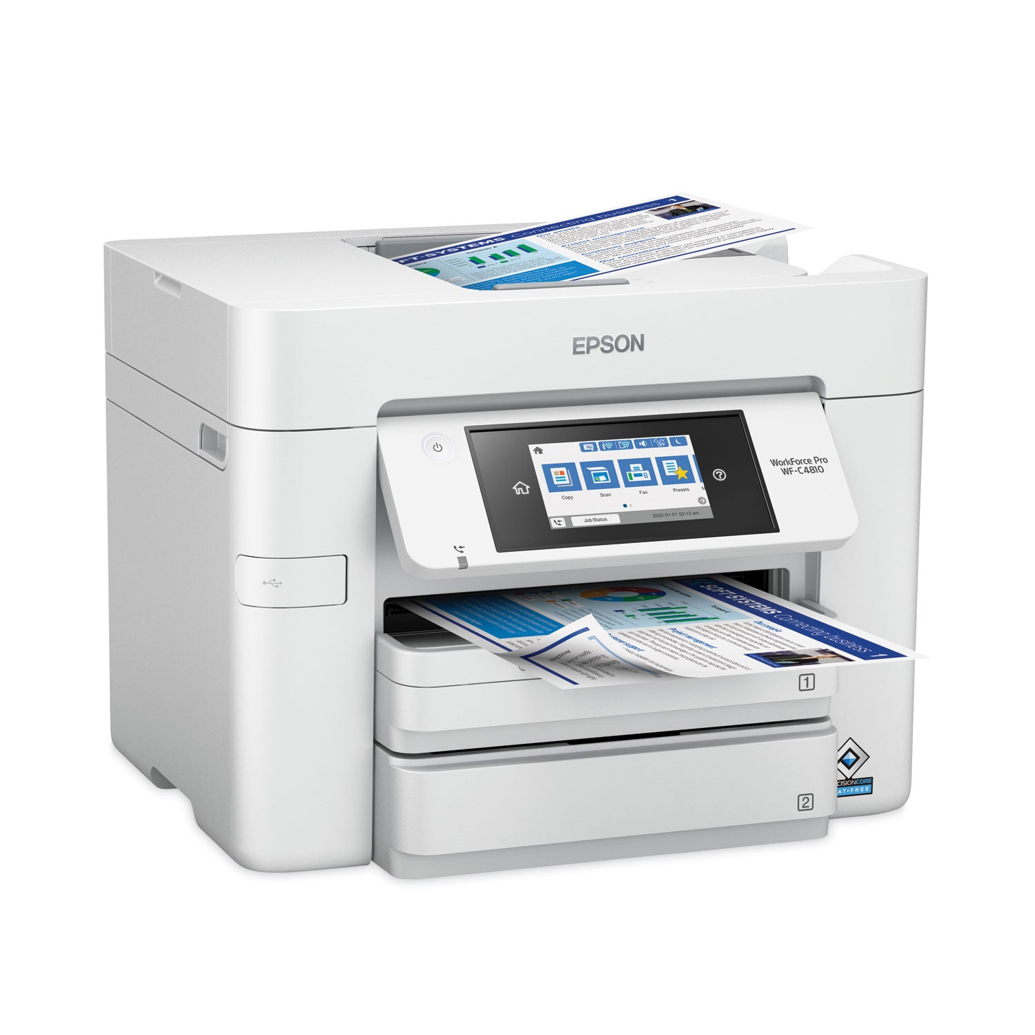 Copier/Fax/Printer/Scanner - Automatic Duplex Print - Color Scanner - 1200 dpi Optical Scan - Color Fax - Wireless LAN - For Plain Paper Print - 1 Each