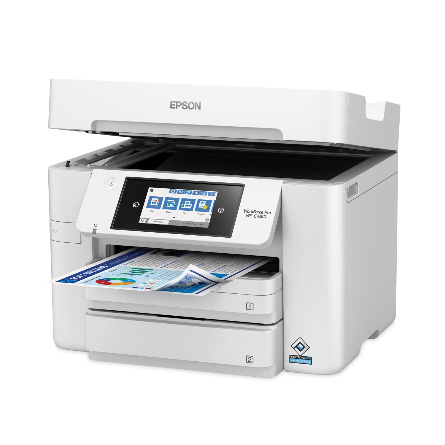 Copier/Fax/Printer/Scanner - Automatic Duplex Print - Color Scanner - 1200 dpi Optical Scan - Color Fax - Wireless LAN - For Plain Paper Print - 1 Each