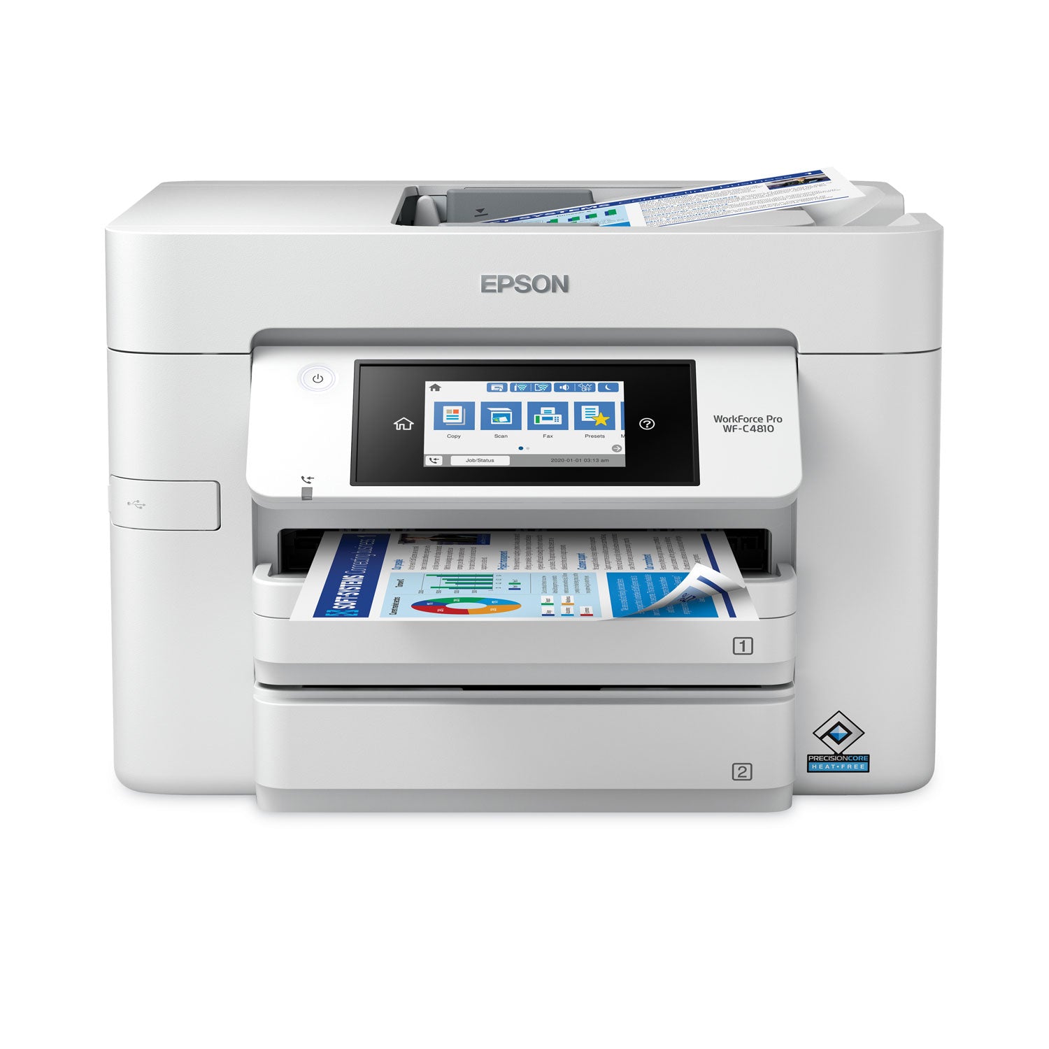 Copier/Fax/Printer/Scanner - Automatic Duplex Print - Color Scanner - 1200 dpi Optical Scan - Color Fax - Wireless LAN - For Plain Paper Print - 1 Each