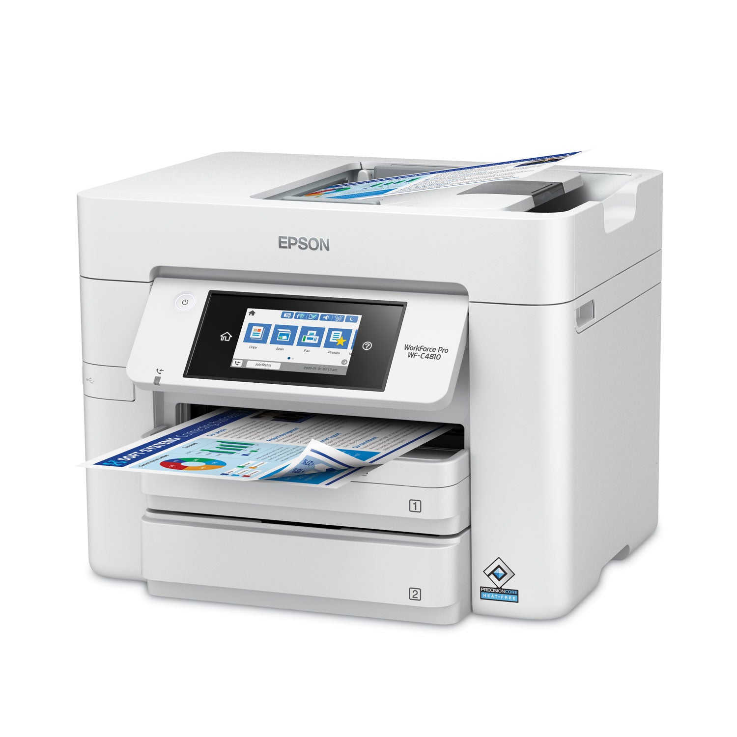 Copier/Fax/Printer/Scanner - Automatic Duplex Print - Color Scanner - 1200 dpi Optical Scan - Color Fax - Wireless LAN - For Plain Paper Print - 1 Each
