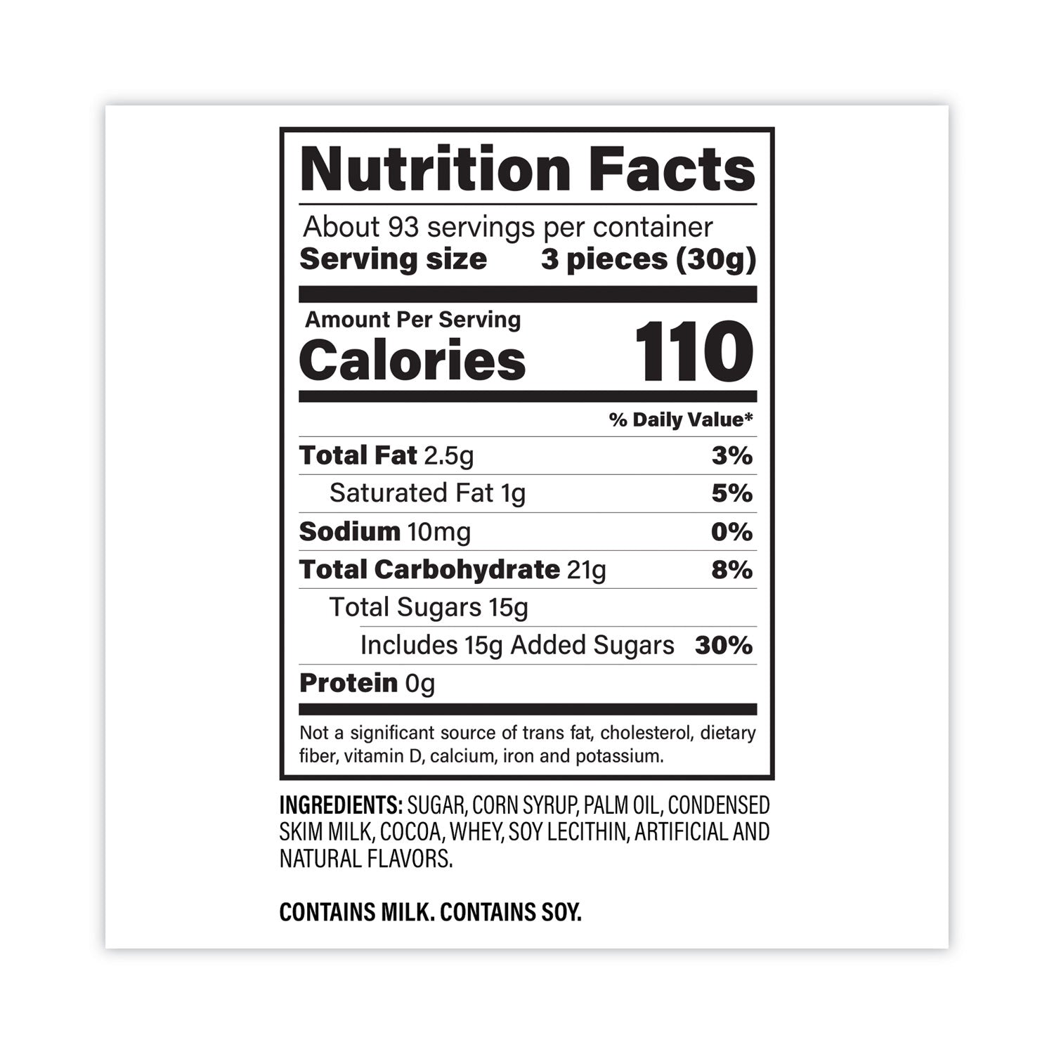 Tub, Approximately 280 Individually Wrapped Rolls, 6.75 lb Tub