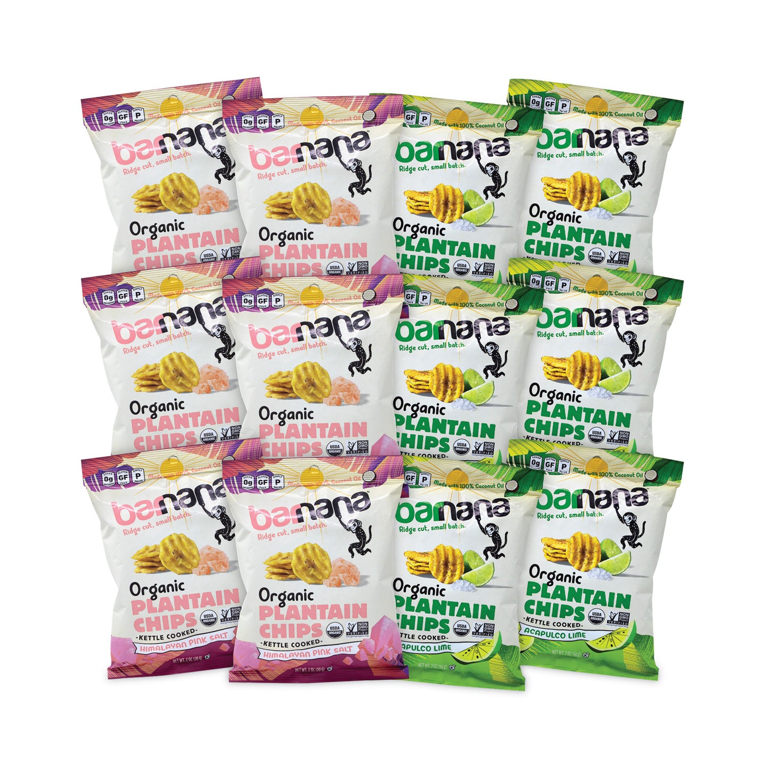 Plantain Chip Variety Pack, 2 oz Bag, 12/Pack