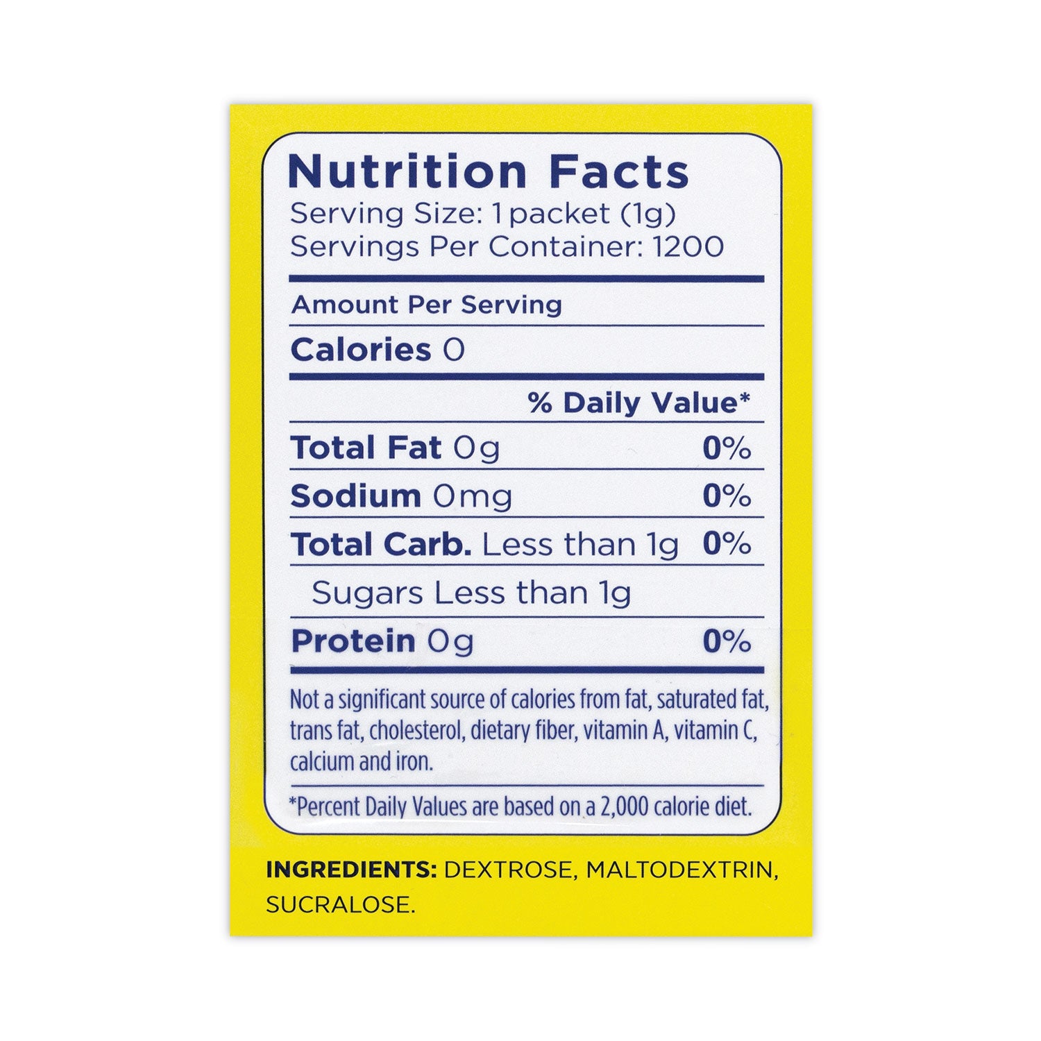 Artificial Sweetener - 1000 Packets/Bag - 1 Carton