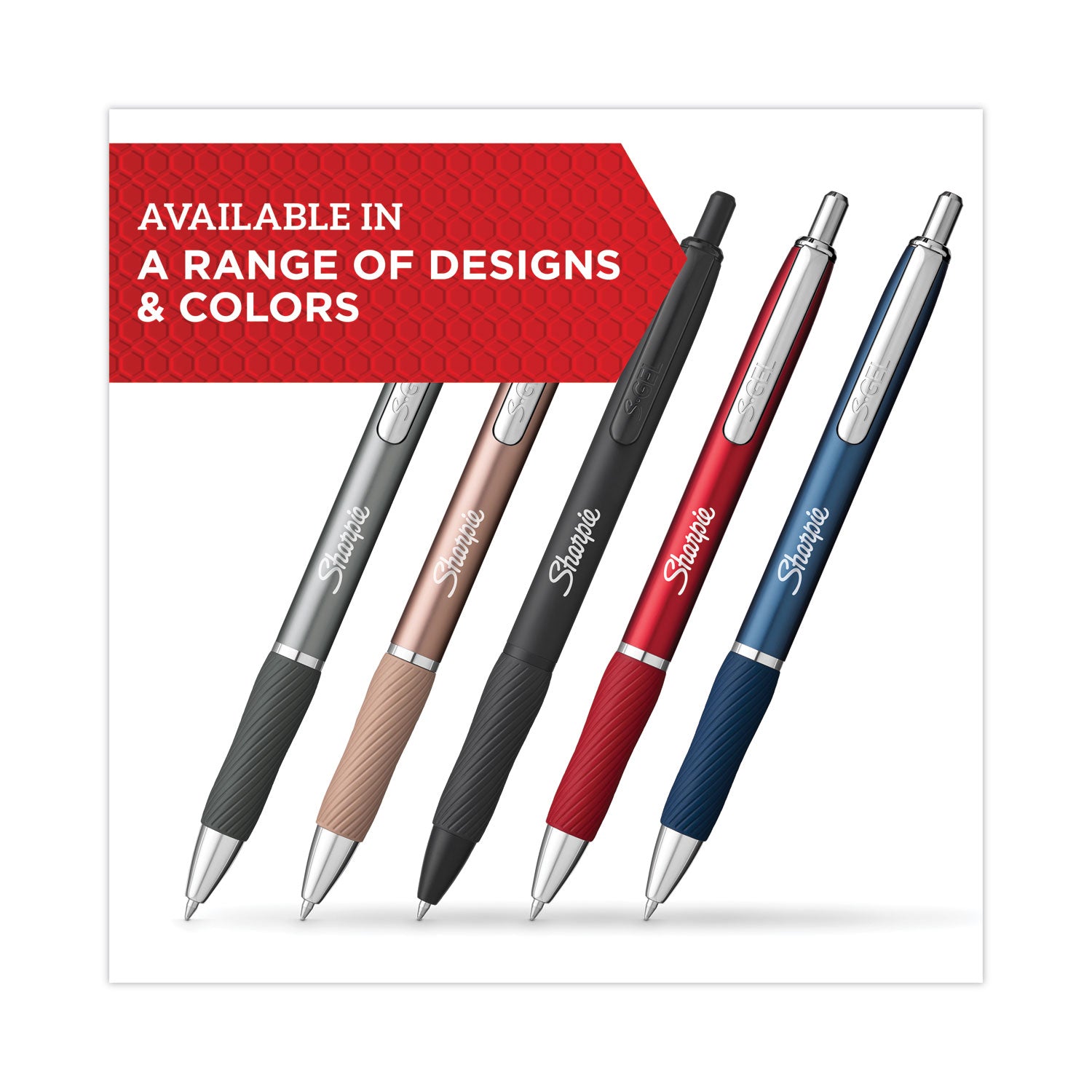 Sharpie S-Gel Pens - 0.7 mm Medium Pen Point - Black Ink - Gel-based - Matte Black Metal Barrel - 1 Dozen