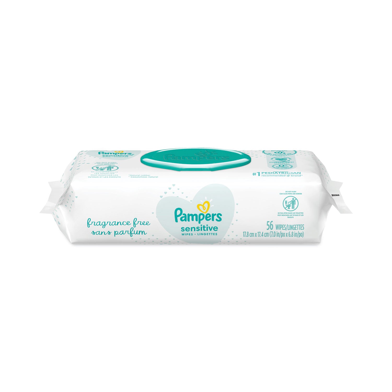 Pampers Baby Wipes Sensitive, White, 56 Pack